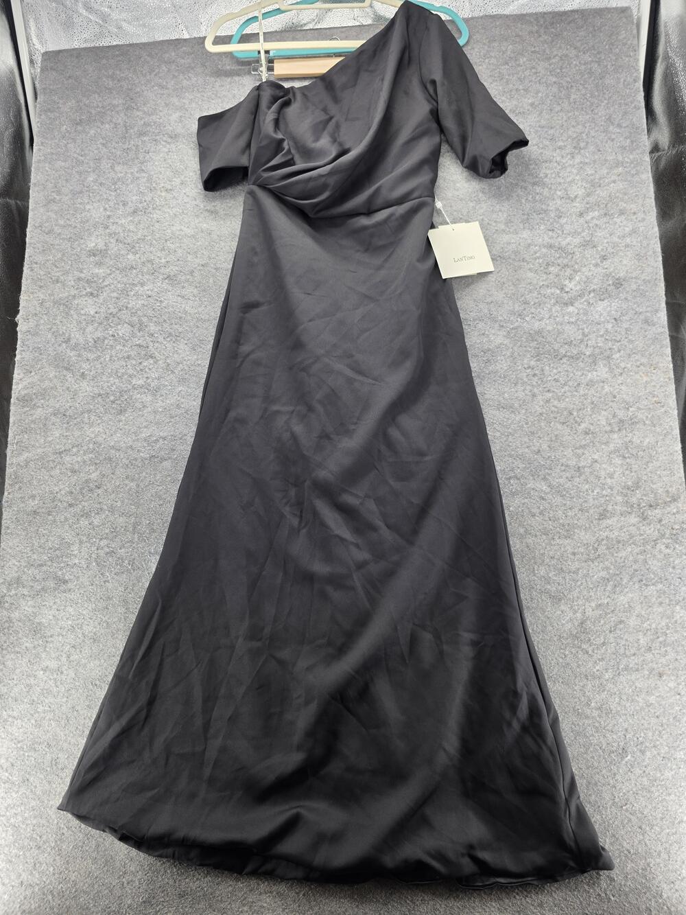 LanTing Bride Dress Womens Small Black Off Shoulder Formal Gown Evening Maxi S